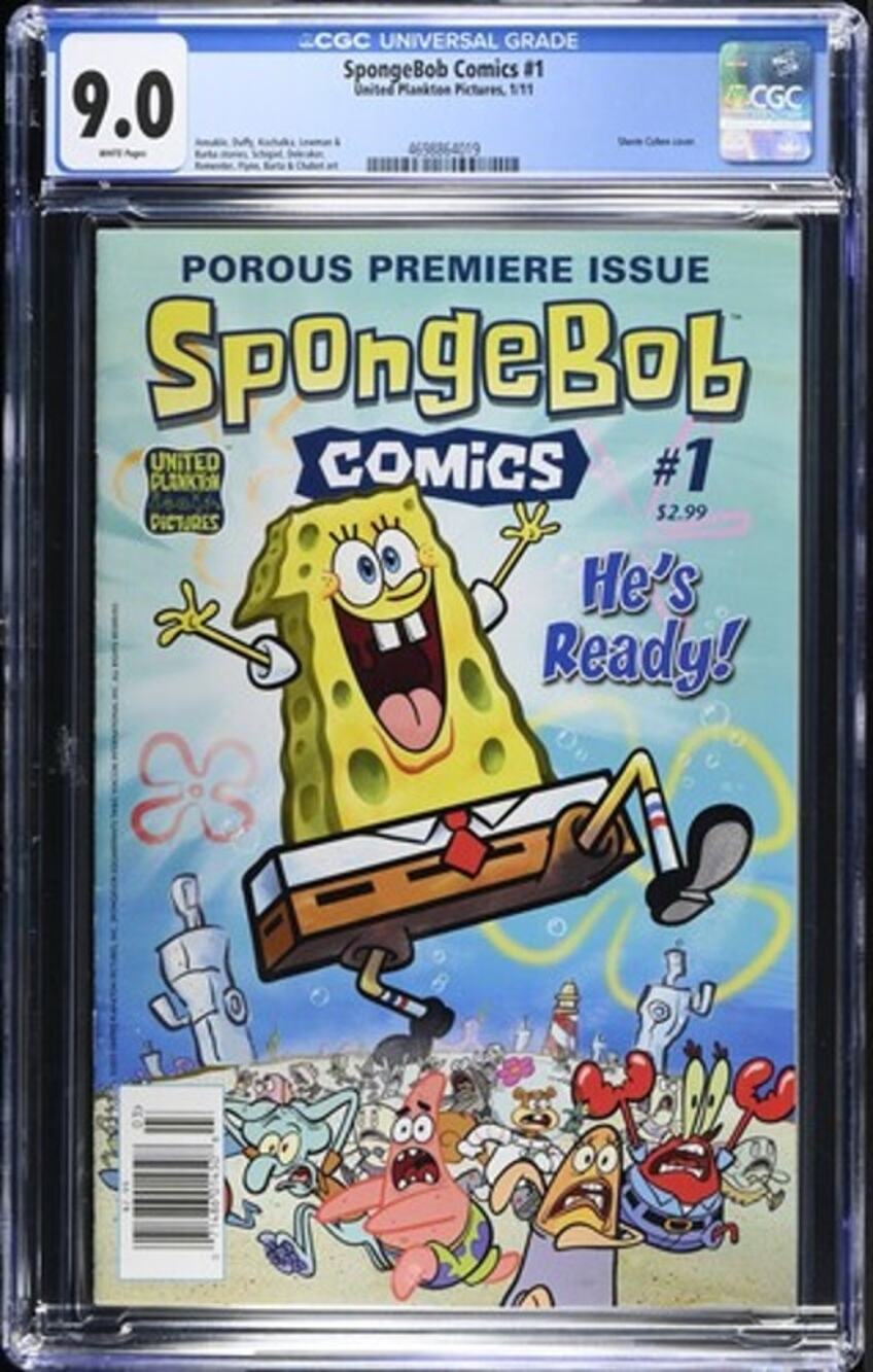 CGC 9.0 Spongebob Comics #1 2011 RARE NEWSSTAND United Plankton Pictures! 864019